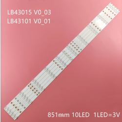 Светодиодная подсветка комплект 10шт. по 5 св. под матрицу LC420DUE(SF)(R4) телевизора LG 43LH500T