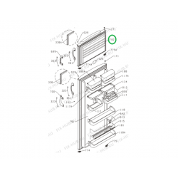 Дверь морозильного отделения 536х340/362мм холодильника Gorenje RF4275E(цвет металик) 696059 (