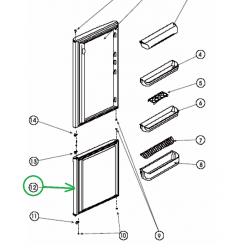 Дверь морозильного отделения Indesit SB1670 C00853213 (в сборе с уплотнителем C00854010)