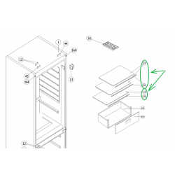 Стеклополка 450х305 в сборе с обрамлением холодильной камеры VESTEL VCB274VW 48000283+42031672