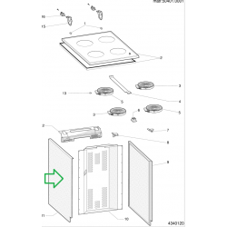 Стенка боковая левая электроплиты Indesit 118121