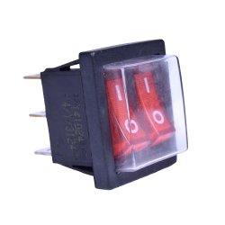 Блок переключателей 2-клавишный с подсветкой (6 контактов) HCKD-043