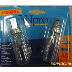 Лампа E14 40W Wpro для вытяжки в/з 481213418051, 481913488088
