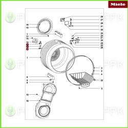 Цапфа барабана (опора вала, суппорт) сушильного автомата Miele 05153692