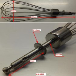 Венчик d50/5.5x195/35mm (металл) AK0511 блендера Supra HBS-303