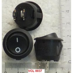 Кнопка Switch Power ON/OFF 220V 8A (2pin) круглая  d23x30mm black для Pioneer VC462S/VC467S VCL0037