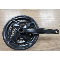 Шатун велосипедный правый с тройной звездой (цвет чёрный) HAN DE